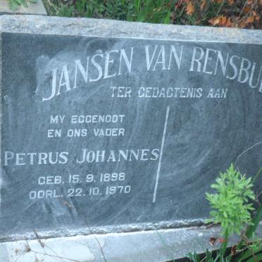RENSBURG Petrus Johannes, Jansen van 1898-1970
