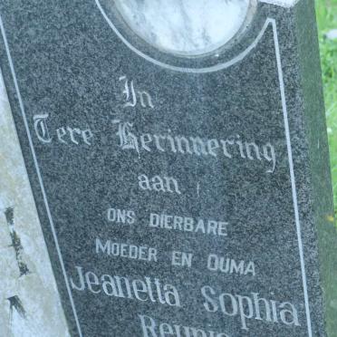 REUNIS Jeanetta Sophia nee GREYLING 1912-1993
