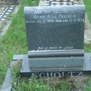 SCHOLTZ Mary Ann Zegrea 1895-1975