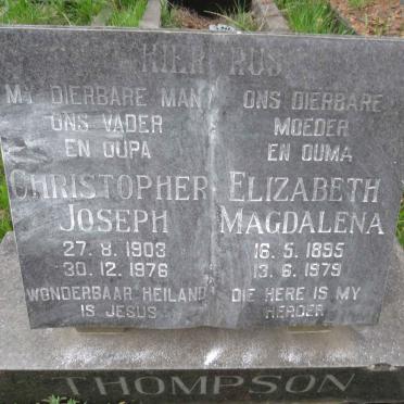 THOMPSON Christopher Joseph 1903-1976 &amp; Elizabeth Magdalena 1895-1979