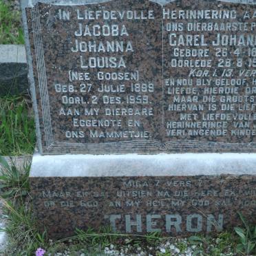 THERON Carel Johannes 1898-1978 &amp; Jacoba Johanna Louisa GOOSEN 1899-1959