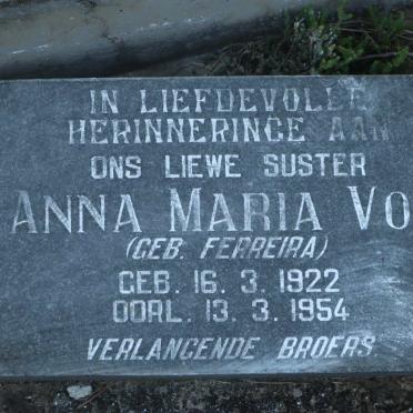 VOS Anna Maria nee FERREIRA 1922-1954