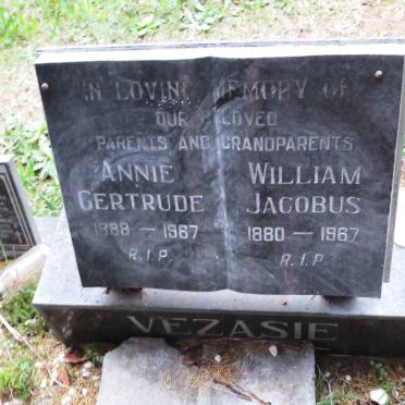 VEZASIE William Jacobus 1880-1967 &amp; Annie Gertrude 1888-1967