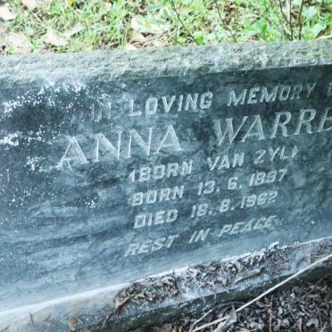 WARREN Anna nee VAN ZYL 1897-1962