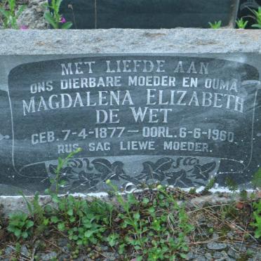 WET Magdalena Elizabeth, de 1877-1960