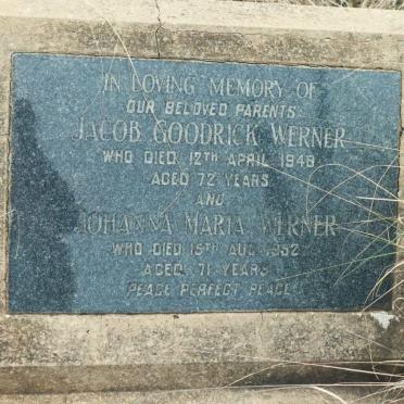 WERNER Jacob Goodrick 1948 &amp; Johanna Maria -1952