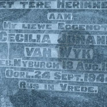 WYK Cecilia Johanna, van nee MYBURGH 1922-1944