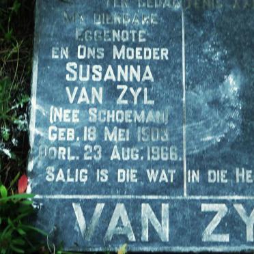 ZYL Susanna, van nee SCHOEMAN 1903-1966