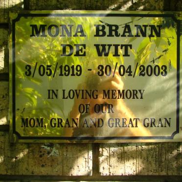 WIT Mona Brann, de 1919-2003