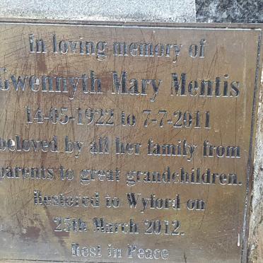 MENTIS Gwennyth Mary 1922-2011