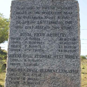 3. British Soldiers who died at Onderbroekspruit 22-24 Febr. 1900