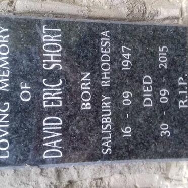 SHORT David Eric 1947-2015