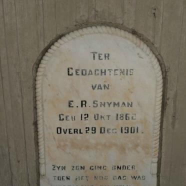 SNYMAN E.R. 1860-1901
