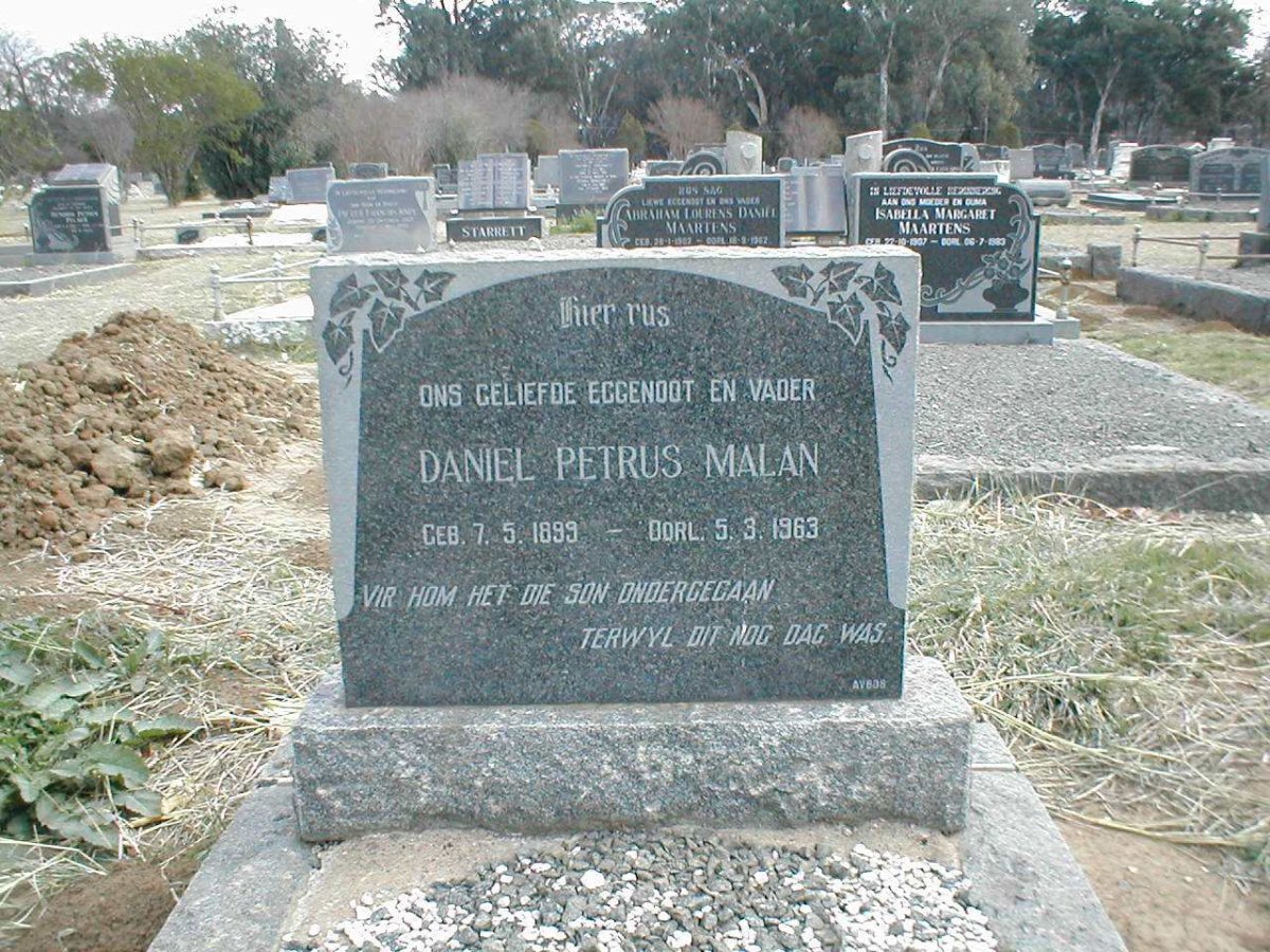 MALAN Daniel Petrus 1899-1963