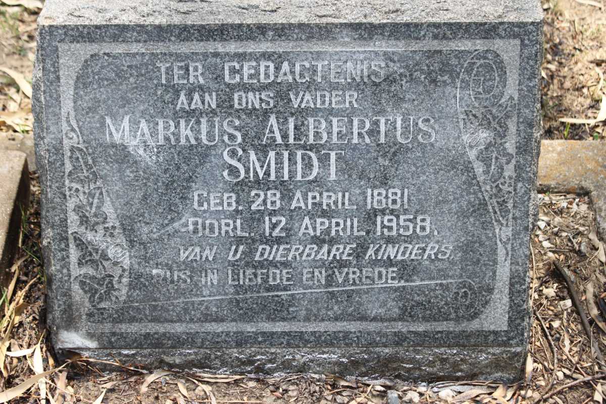 SMIDT Markus Albertus 1881-1958