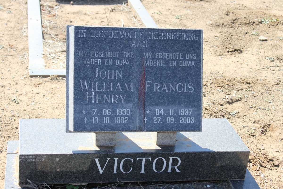 VICTOR John William Henry 1930-1992 &amp; Francis 1937-2003