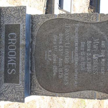 CROOKES Frank Leonard  1879-1964 &amp; Mary 1884-1954