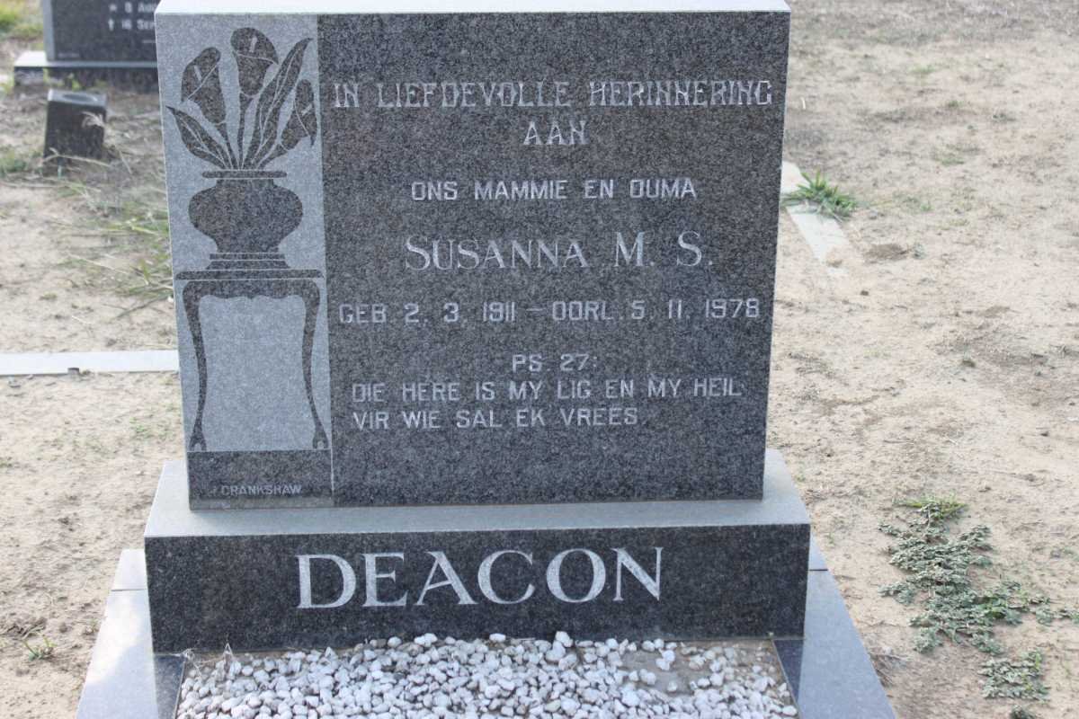 DEACON Susanna M.S. 1911-1978