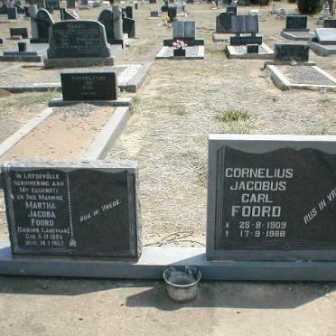 FOORD Cornelius Jacobus Carl 1909-1988 &amp; Martha Jacoba LANDMAN 1905-1967