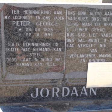 JORDAAN Pieter George 1925-1994 