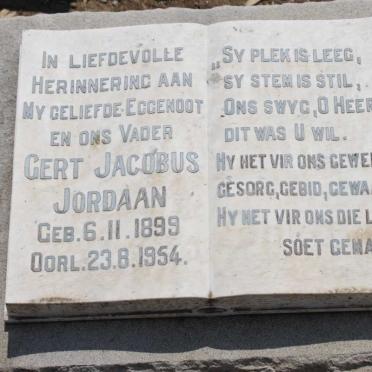 JORDAAN Gert Jacobus 1899-1954