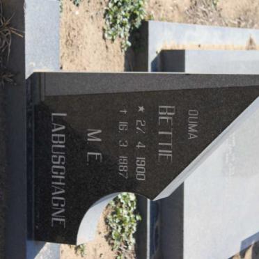 LABUSCHAGNE M.E. 1900-1987