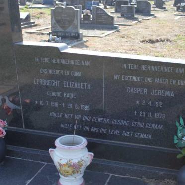 LABUSCHAGNE Casper Jeremia 1912-1979 &amp; Gerbrecht Elizabeth RABIE 1916-1989