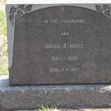 MARE David A. 1899-1924