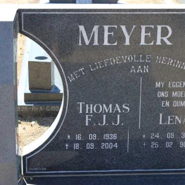 MEYER Thomas F.J.J. 1936-2004 &amp; Lena 1935-1990