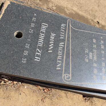 OBERHOLZER Stefanus Gerhardus 1921-1990 &amp; Aletta Magdalena Johanna 1925-1999