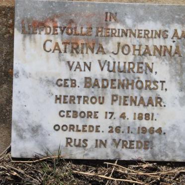 PIENAAR Catrina Johanna voorheen van VUUREN nee BADENHORST 1881-1964