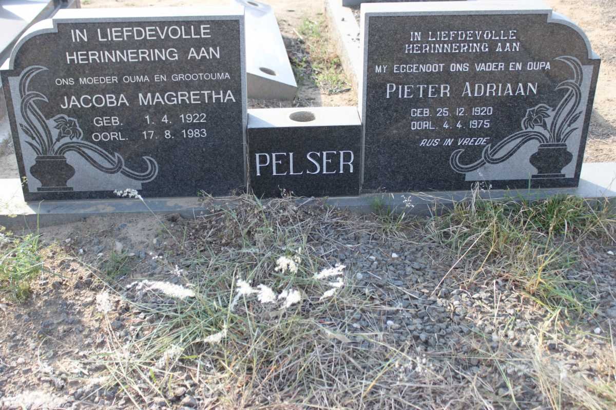 PELSER Pieter Adriaan 1920-1975 &amp; Jacoba Magretha 1922-1983