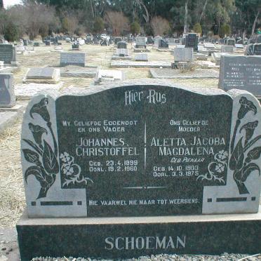 SCHOEMAN Johannes Christoffel 1899-1960 &amp; Aletta Jacoba Magdalena PIENAAR 1903-1975