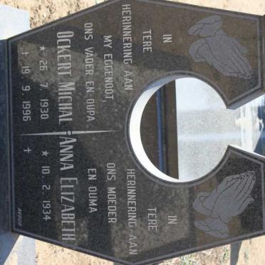 SMIT Ockert Michal 1930-1996 &amp; Anna Elizabeth 1934-
