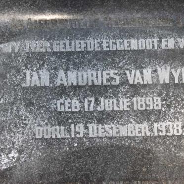 WYK Jan Andries , van 1898-1938