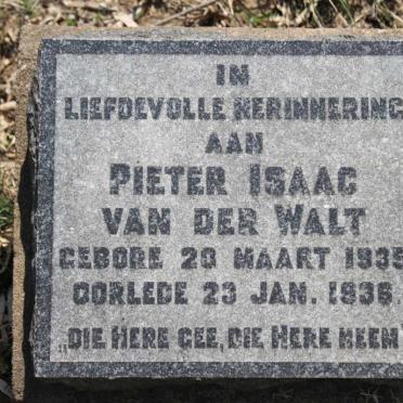 WALT Pieter Isaac, van der 1935-1936