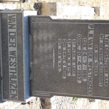 WESTHUIZEN P.L.N., van der 1891-1953