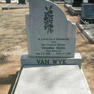 WYK Susanna Maria, van nee ROSSLEE 1932-1961