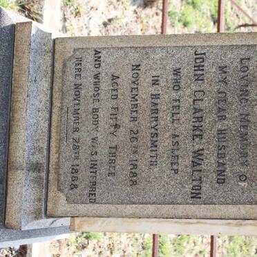 WALTON John Clarke -1888