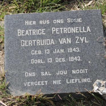 ZYL Beatrice Petronella Gertruida, van 1943-1943