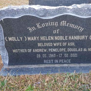 HANBURY Mary Helen Noble nee LUND 1940-2021