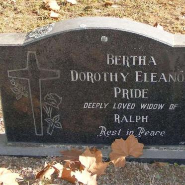 PRIDE Bertha Dorothy Eleanor nee WOODHAMS