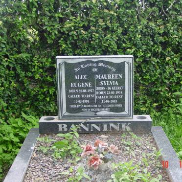 BANNINK Alec Eugene  1927-1998 &amp; Maureen Sylvia DE KLERK  1938-2003