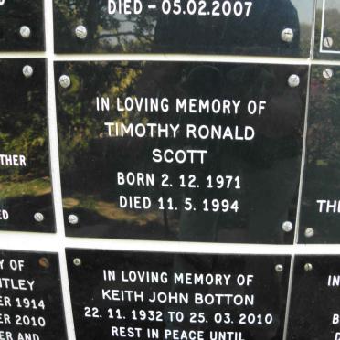 SCOTT Timothy Ronald 1971-1994