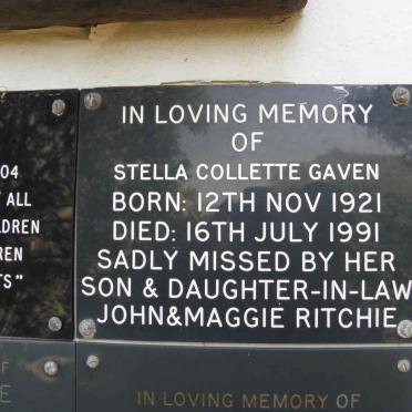 GAVEN Stella Collette 1921-1991