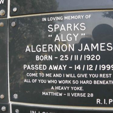 SPARKS Algernon James 1920-1999