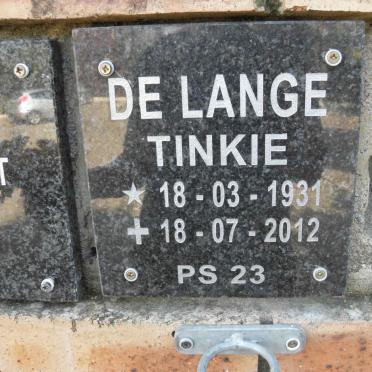 LANGE Tinkie, de 1931-2012