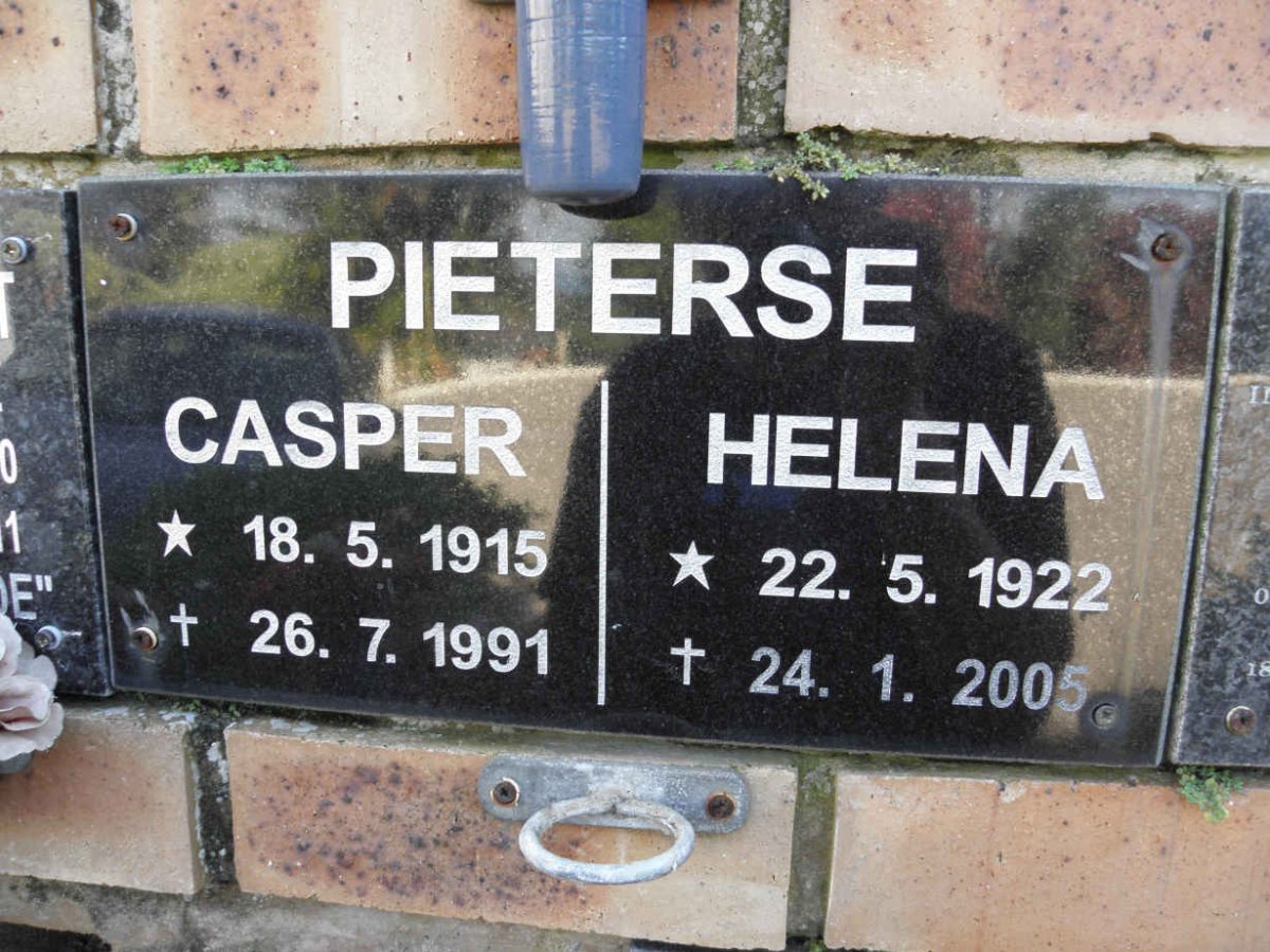 PIETERSE Casper 1915-1991 &amp; Helena 1922-2005