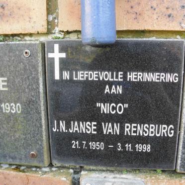 RENSBURG, J.N., Janse van 1950-1988