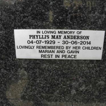 ANDERSON Phyllis May 1929-2014